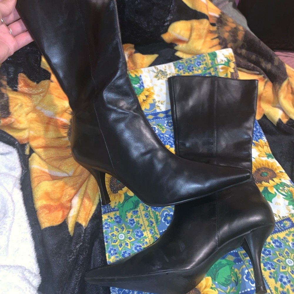 Black leather boots great condition Gianni bini
